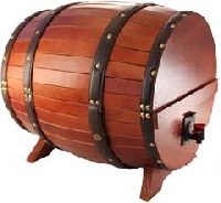Le prix indiqu� comprend le Tonneau avec une Fontaine � vin de Ratafia de Bourgogne de 3 litres. La couleur du tonneau est ch�ne clair ou marron fonc� selon arrivage. 